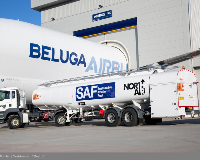First Flight of a BelugaST in Broughton with SAF